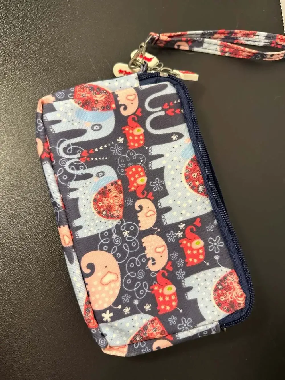 Yoowen Elephant Print Multi-Compartment Zippered Organizer Pouch